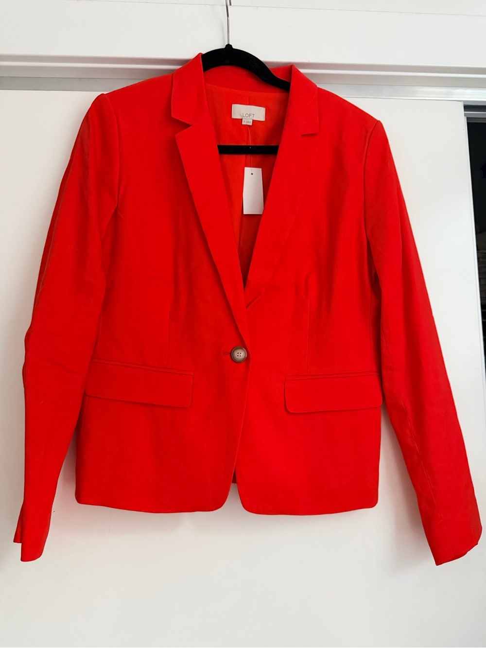LOFT Bright Red Single-Button Blazer